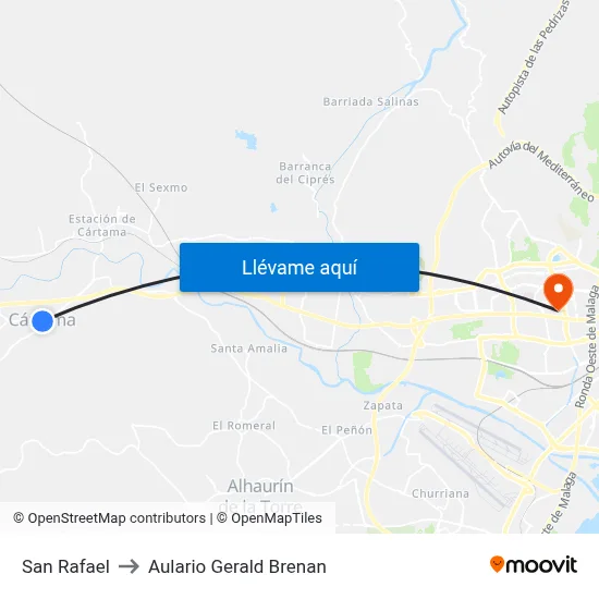 San Rafael to Aulario Gerald Brenan map