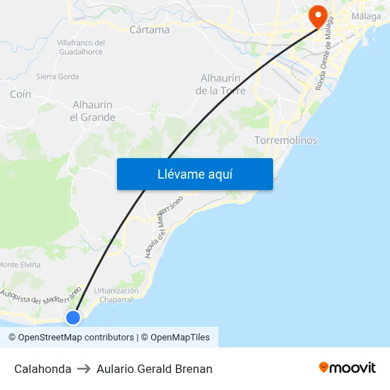 Calahonda to Aulario Gerald Brenan map