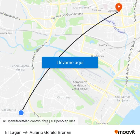 El Lagar to Aulario Gerald Brenan map