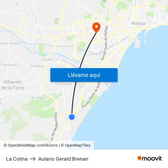 La Colina to Aulario Gerald Brenan map