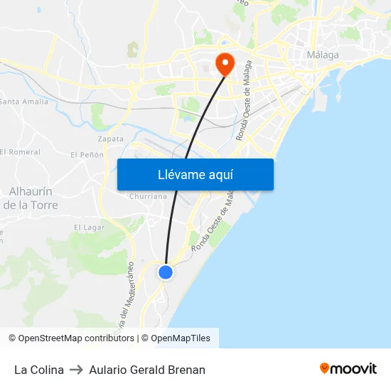 La Colina to Aulario Gerald Brenan map