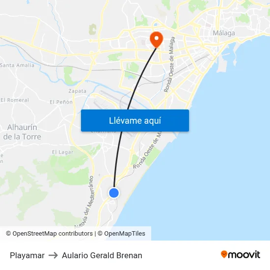 Playamar to Aulario Gerald Brenan map