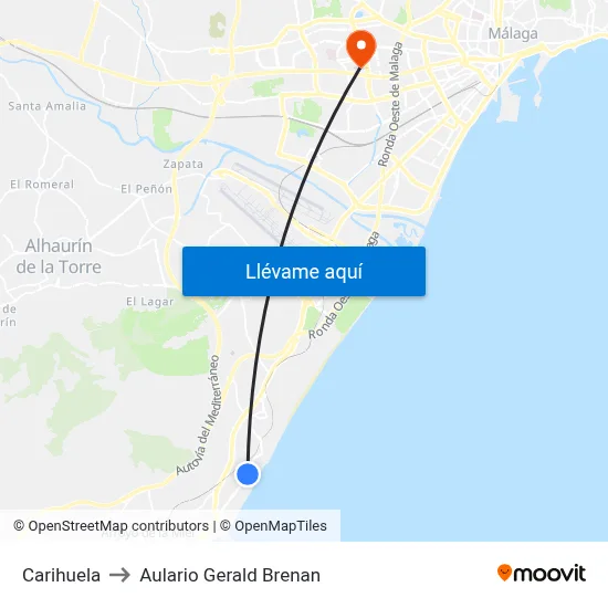 Carihuela to Aulario Gerald Brenan map