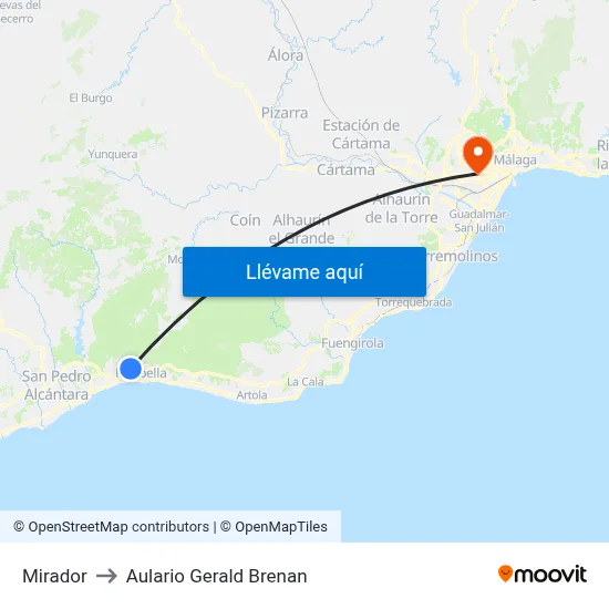 Mirador to Aulario Gerald Brenan map