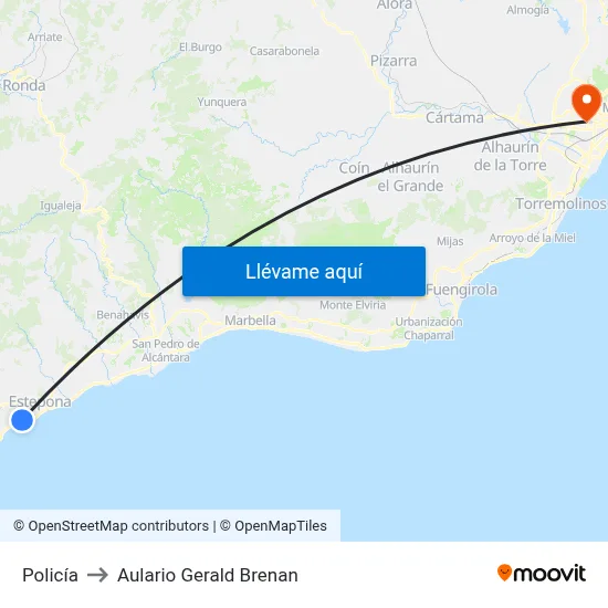 Policía to Aulario Gerald Brenan map