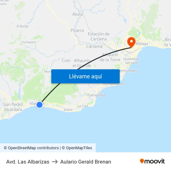 Avenida Las Albarizas to Aulario Gerald Brenan map