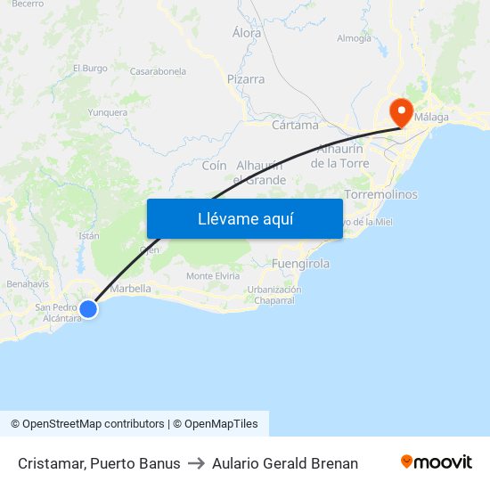 Cristamar, Puerto Banus to Aulario Gerald Brenan map