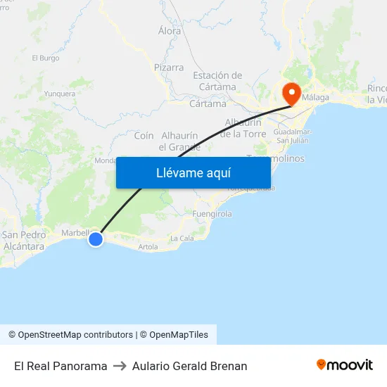 El Real Panorama to Aulario Gerald Brenan map