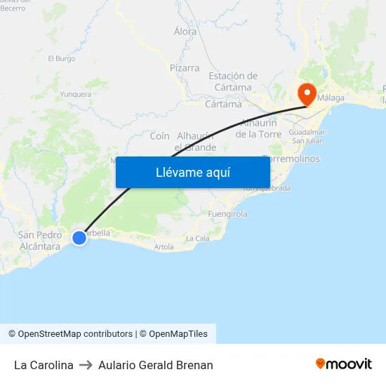 La Carolina to Aulario Gerald Brenan map