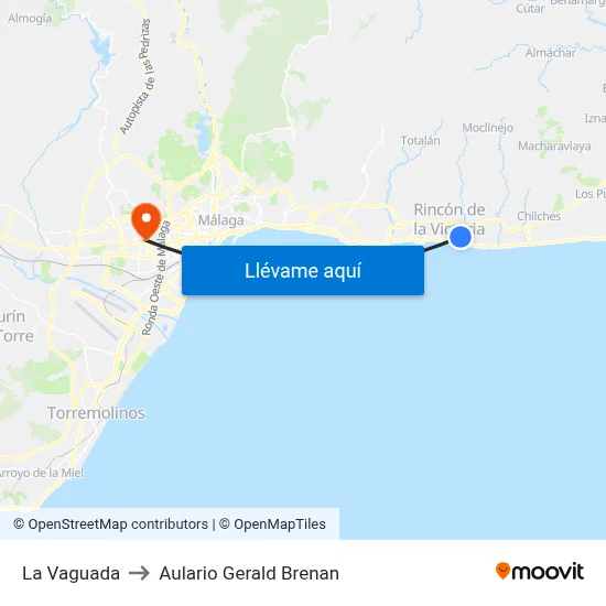 La Vaguada to Aulario Gerald Brenan map