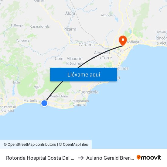 Rotonda Hospital Costa Del Sol to Aulario Gerald Brenan map