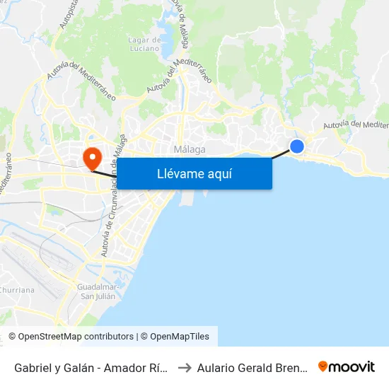 Gabriel y Galán - Amador Ríos to Aulario Gerald Brenan map
