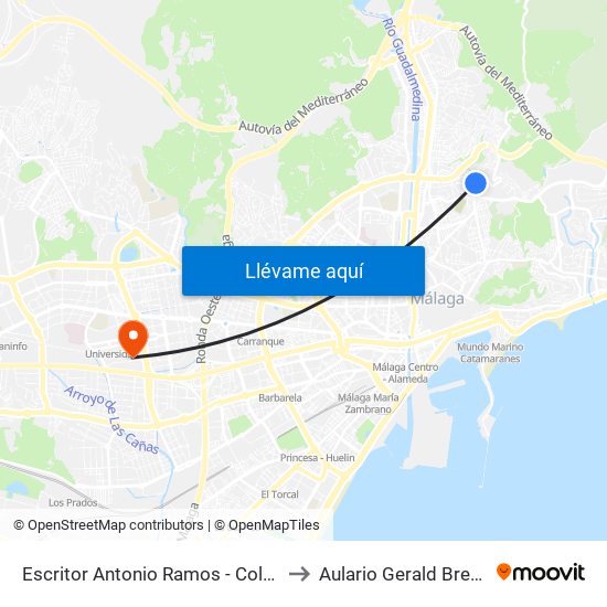 Escritor Antonio Ramos - Colegio to Aulario Gerald Brenan map