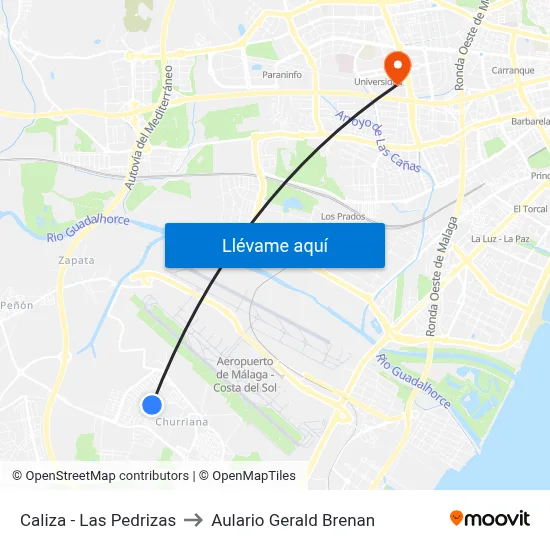 Caliza - Las Pedrizas to Aulario Gerald Brenan map
