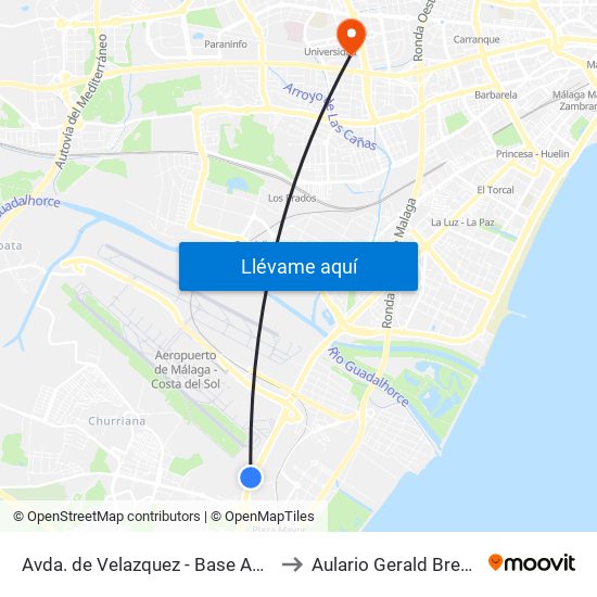 Avda. de Velazquez - Base Aerea to Aulario Gerald Brenan map