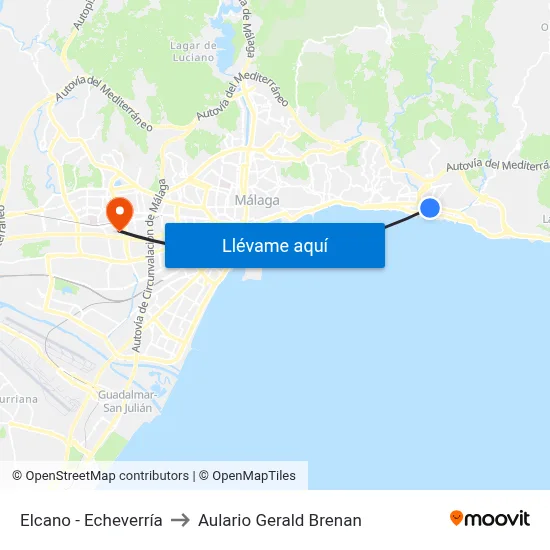 Elcano - Echeverría to Aulario Gerald Brenan map