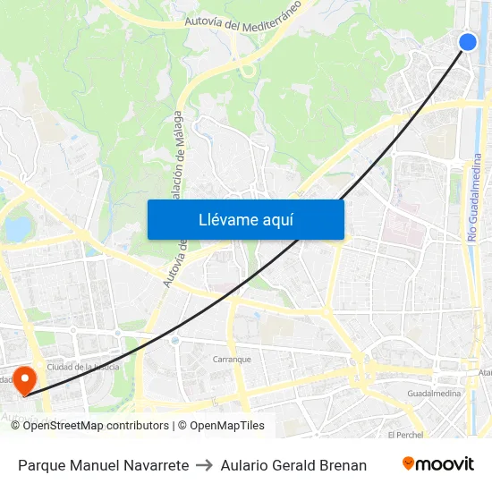 Parque Manuel Navarrete to Aulario Gerald Brenan map