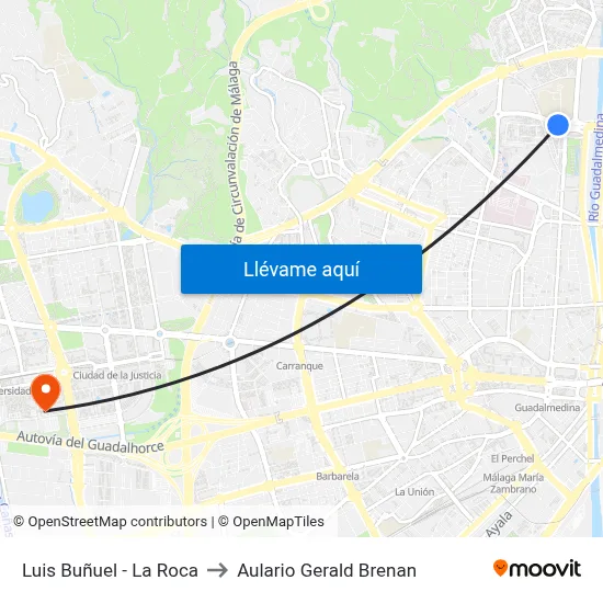 Luis Buñuel - La Roca to Aulario Gerald Brenan map