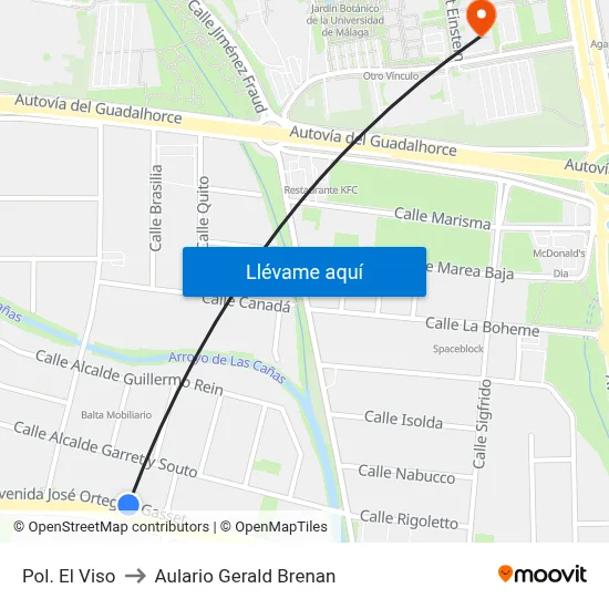 Pol. El Viso to Aulario Gerald Brenan map