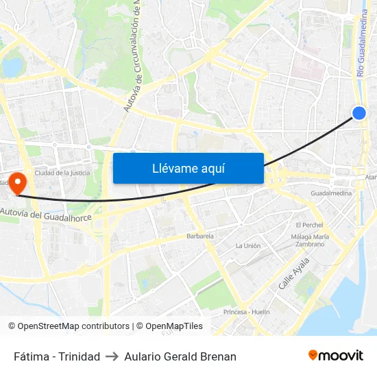 Fátima - Trinidad to Aulario Gerald Brenan map