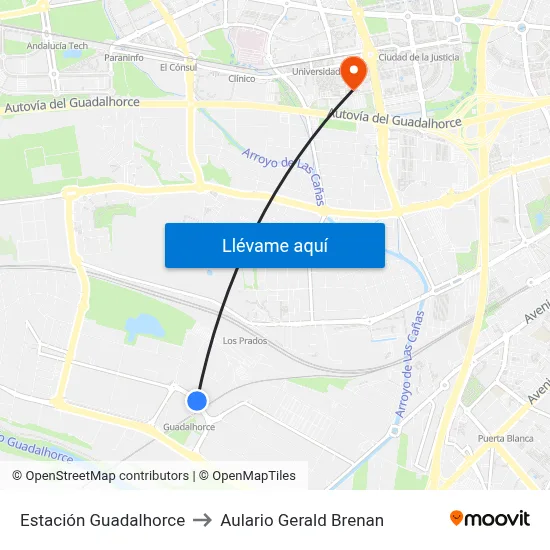 Estación Guadalhorce to Aulario Gerald Brenan map