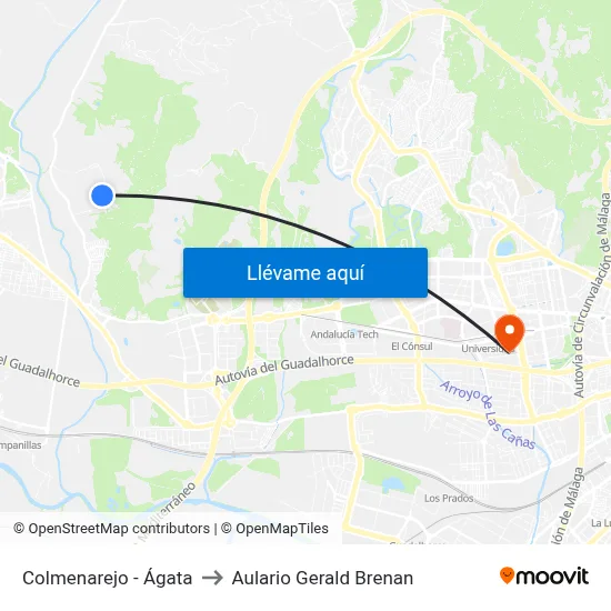 Colmenarejo - Ágata to Aulario Gerald Brenan map