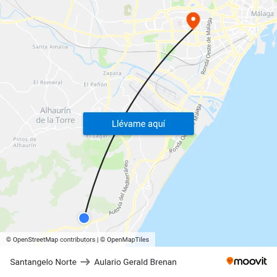 Santangelo Norte to Aulario Gerald Brenan map