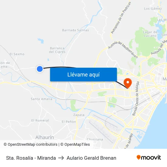 Sta. Rosalía - Miranda to Aulario Gerald Brenan map