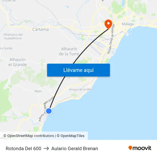 Rotonda Del 600 to Aulario Gerald Brenan map