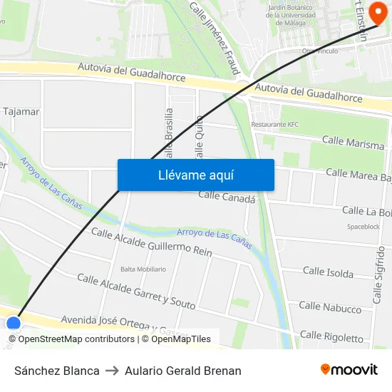 Sánchez Blanca to Aulario Gerald Brenan map