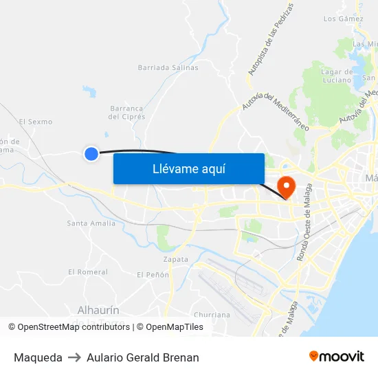 Maqueda to Aulario Gerald Brenan map