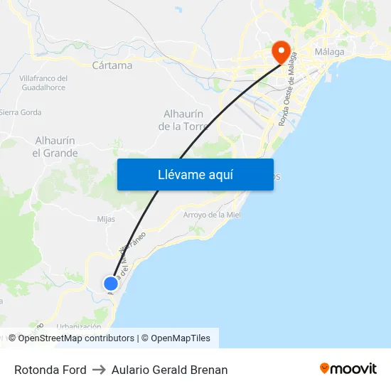 Rotonda Ford to Aulario Gerald Brenan map