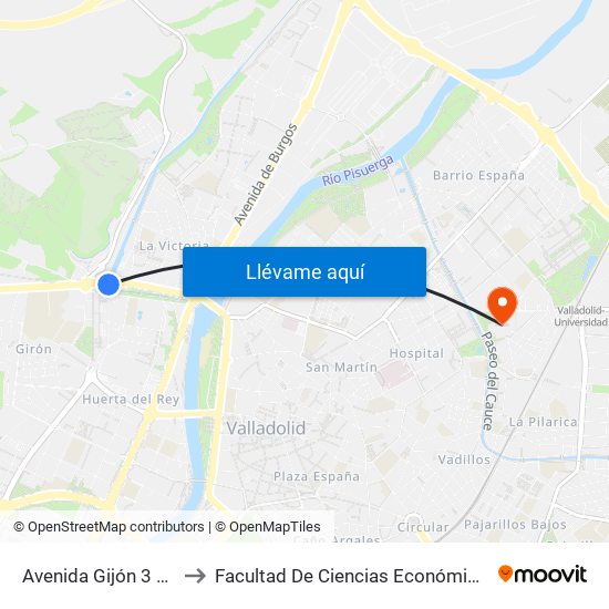 Avenida Gijón 3 Frente Canal to Facultad De Ciencias Económicas Y Empresariales map