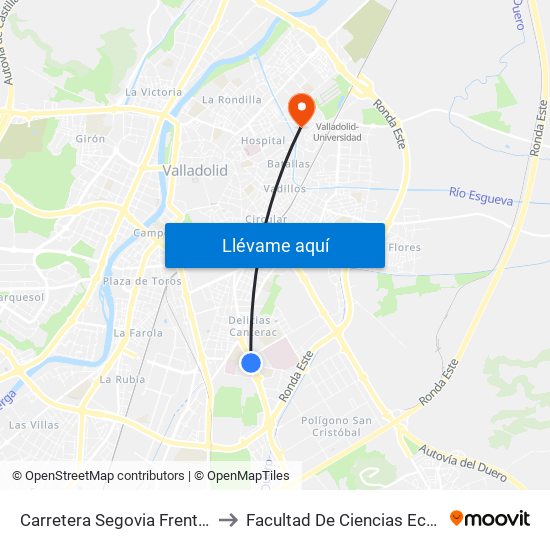 Carretera Segovia Frente Víctimas Del Terrorismo to Facultad De Ciencias Económicas Y Empresariales map