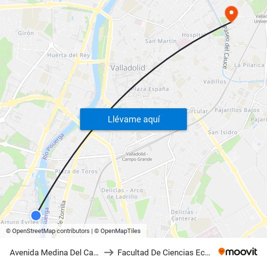 Avenida Medina Del Campo Esquina Barlovento to Facultad De Ciencias Económicas Y Empresariales map