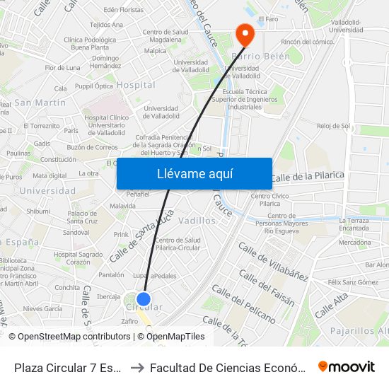 Plaza Circular 7 Esquina Industrias to Facultad De Ciencias Económicas Y Empresariales map