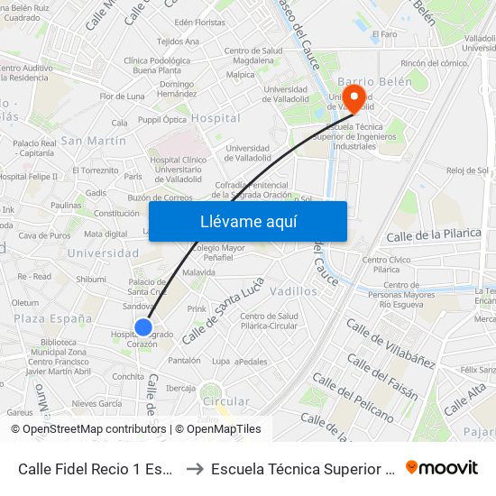 Calle Fidel Recio 1 Esquina Alonso Pesquera to Escuela Técnica Superior De Ingenieros Industriales map