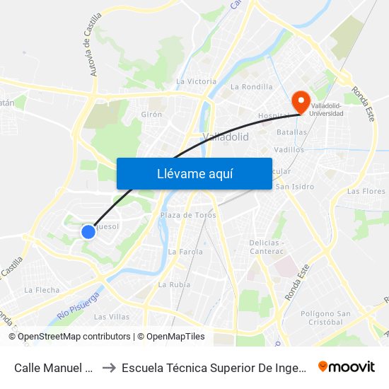 Calle Manuel Azaña 56 to Escuela Técnica Superior De Ingenieros Industriales map