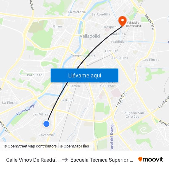 Calle Vinos De Rueda Esquina Cañada Real to Escuela Técnica Superior De Ingenieros Industriales map