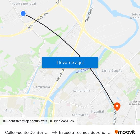 Calle Fuente Del Berrocal Frente Gasolinera to Escuela Técnica Superior De Ingenieros Industriales map