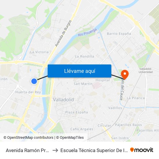 Avenida Ramón Pradera Frente 10 to Escuela Técnica Superior De Ingenieros Industriales map