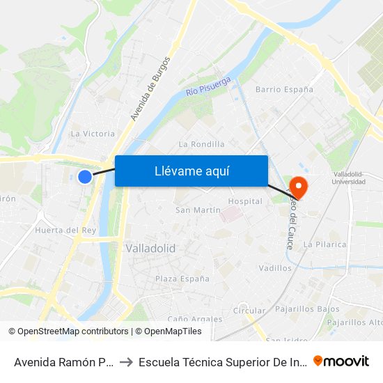 Avenida Ramón Pradera 15-17 to Escuela Técnica Superior De Ingenieros Industriales map