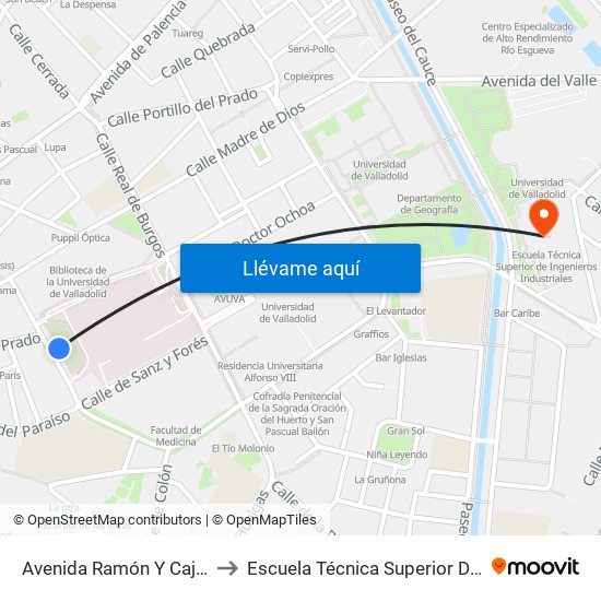 Avenida Ramón Y Cajal 3 Hospital Clínico to Escuela Técnica Superior De Ingenieros Industriales map