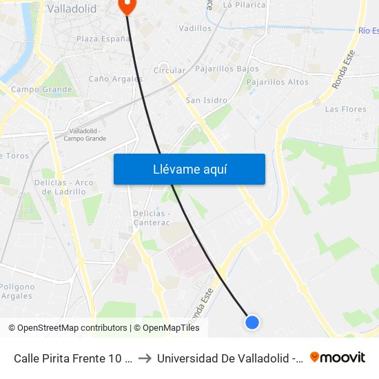 Calle Pirita Frente 10 Esquina Aluminio to Universidad De Valladolid - Facultad De Derecho map