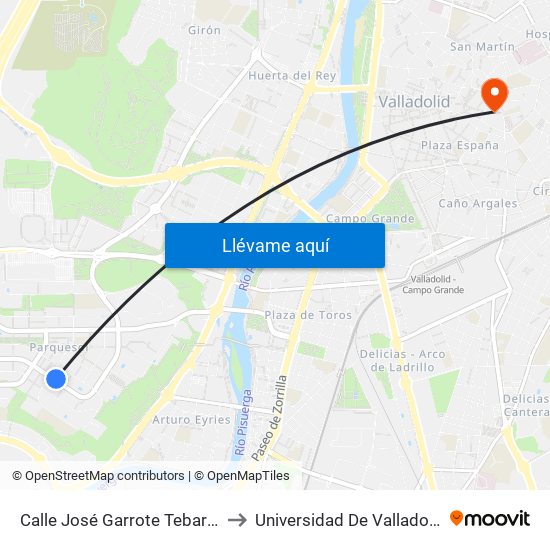 Calle José Garrote Tebar 20 Esquina Manuel Silvela to Universidad De Valladolid - Facultad De Derecho map