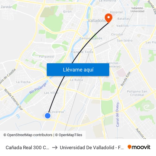 Cañada Real 300 Colegio El Pilar to Universidad De Valladolid - Facultad De Derecho map