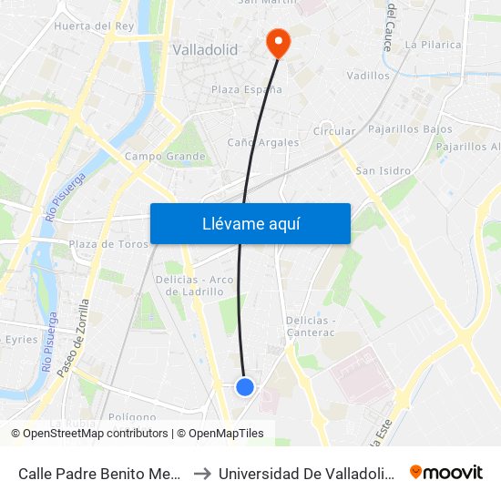 Calle Padre Benito Menni Esquina Caamaño to Universidad De Valladolid - Facultad De Derecho map