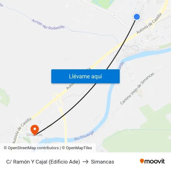 Arroyo De La Encomienda. C/ Ramón Y Cajal (Edificio Ade) to Simancas map