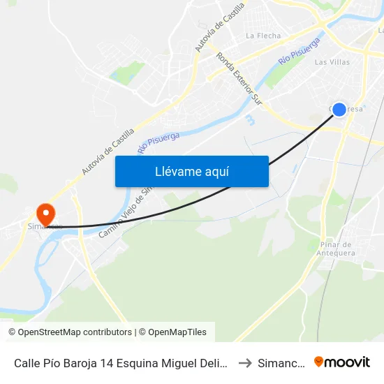 Calle Pío Baroja 14 Esquina Miguel Delibes to Simancas map