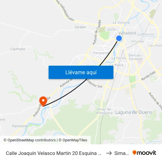 Calle Joaquín Velasco Martín 20 Esquina Francesco Scrimieri to Simancas map